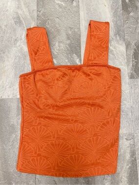 Dazy Orange Textured Square-Neck Tank  size M